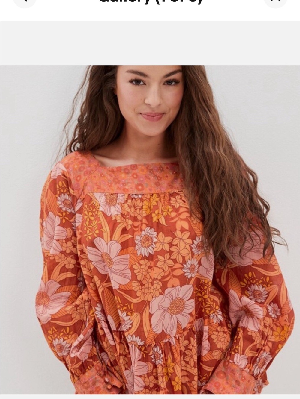 American Eagle Outfitters Orange Floral Blouse oversized medium